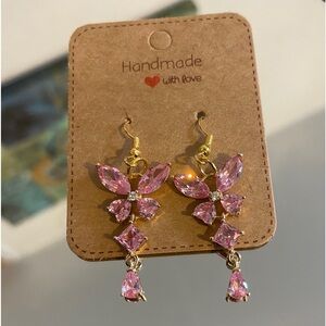 Beautiful Pink butterfly earrings